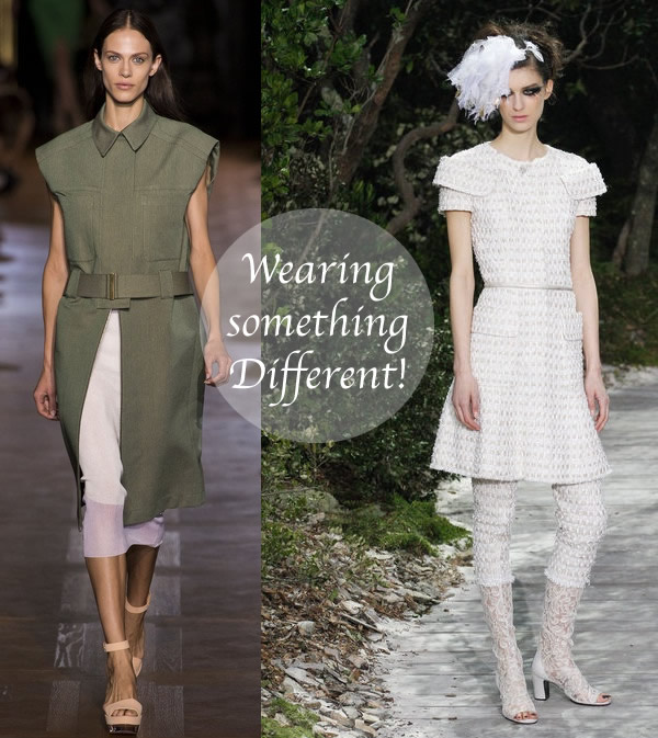 Wearing a dress over pants