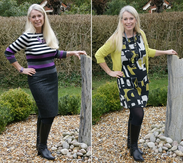 Black & white & one colour outfits