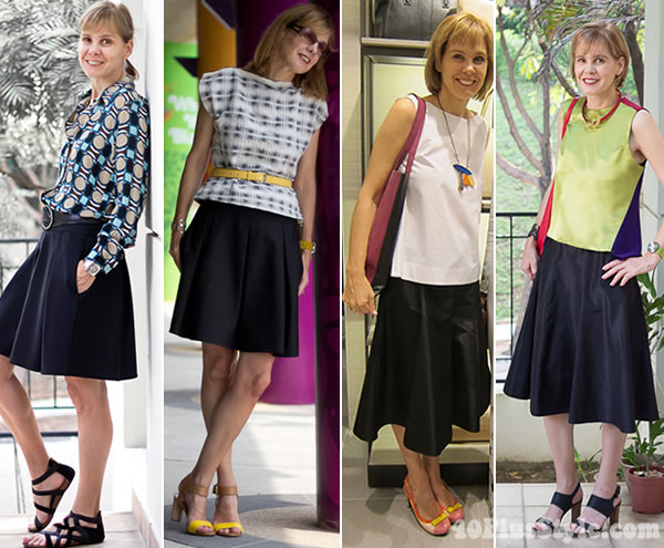 How to wear an a-line skirt over 40