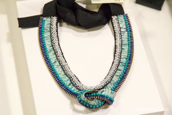 Contemporary blue green necklace from Setu | 40plusstyle.com