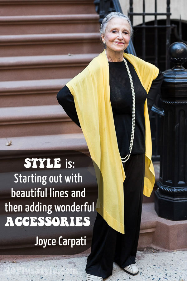 Joyce Carpati on style | 40plusstyle.com