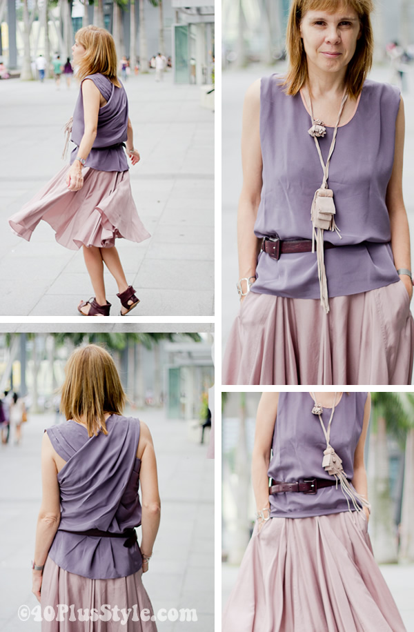 pink and purple silk max mara alldressedup