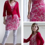 Wearing a red paisley print dress from The Netherlands