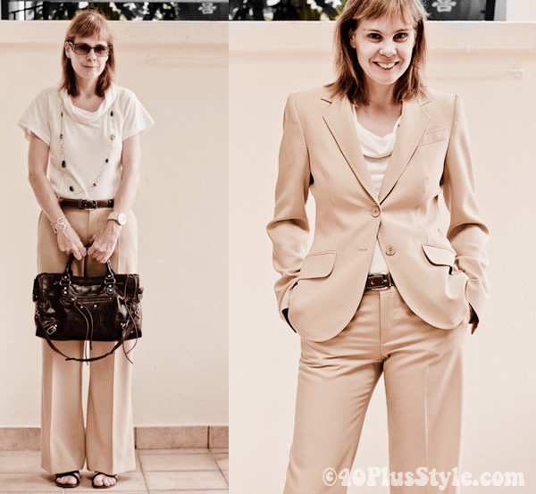 Taking a pantsuit from casual to formal