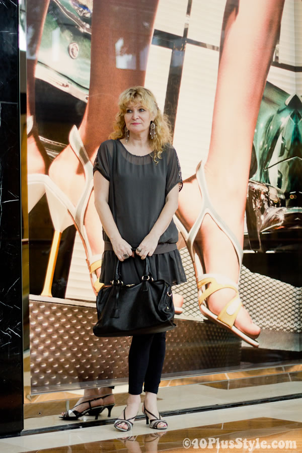 Anja in front of Prada store in Marina Bay Sands Singapore