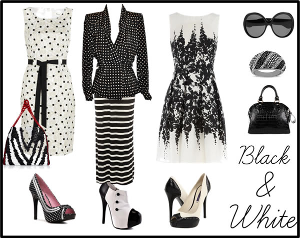 accessories for black and white outfit