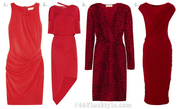 Some great drape dresses for women over 40 you can buy online right now