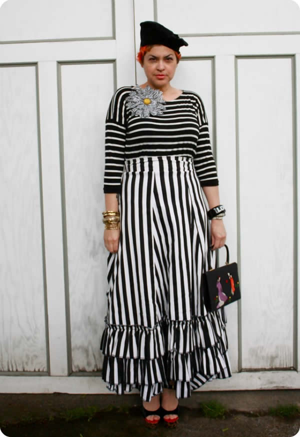 black and white stripes