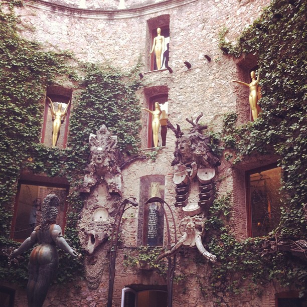 courtyard of Dali's museum in Figueres