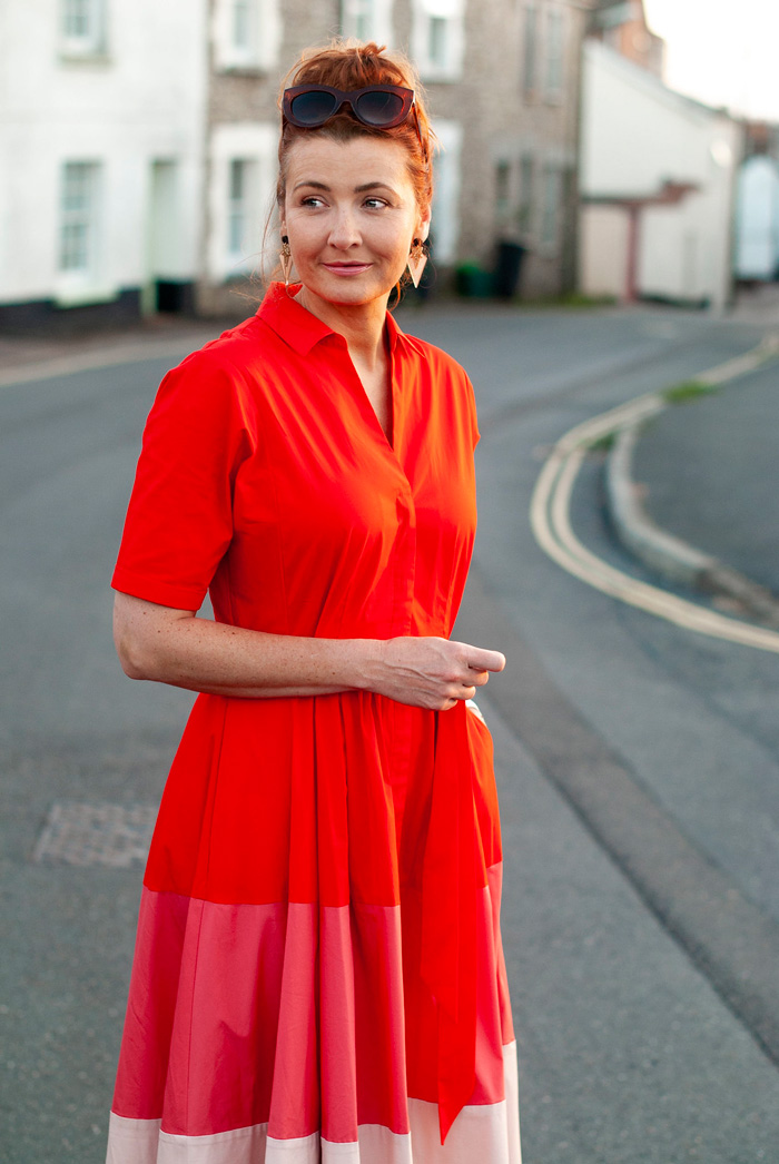 Catherine wearing red dress | 40plusstyle.com