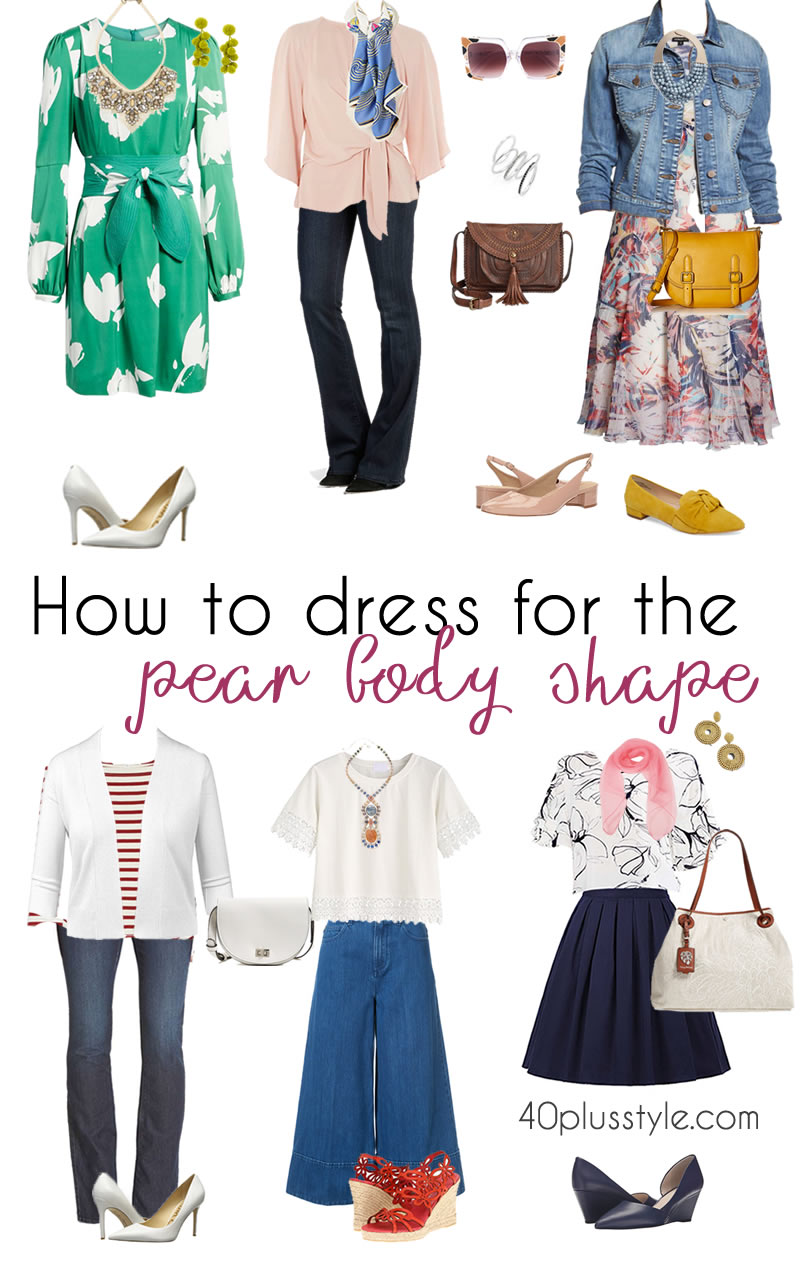 what dress suits a pear shape