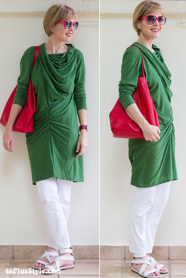 draped green dress from Front Row