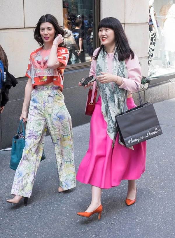 two very colorful outfits | 40plusstyle.com