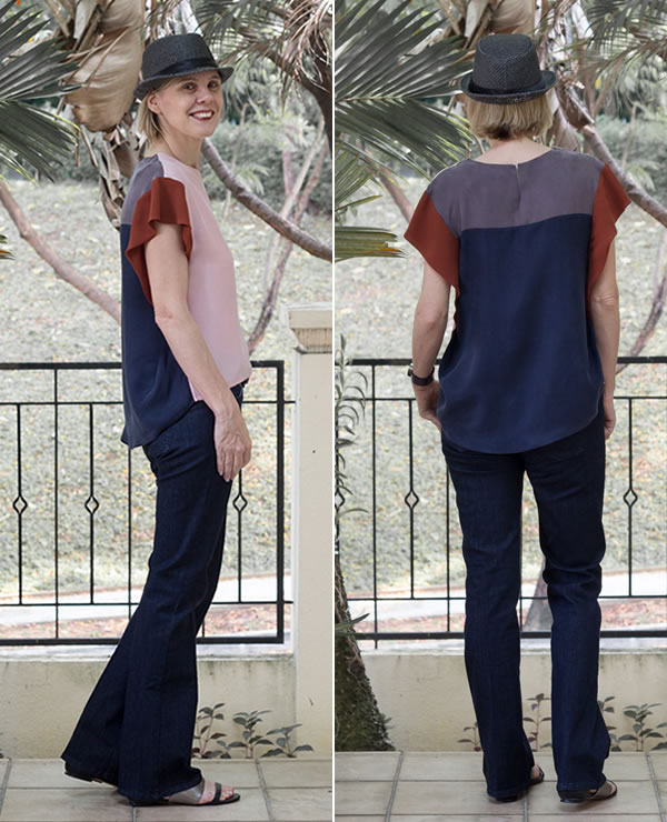 Corset jeans with a special top and hat | 40plusstyle.com