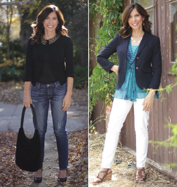 How to wear jeans with a jacket or cardigan | 40plusstyle.com