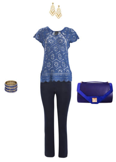 Casual outfit formula 1: blue jeans with a special lace top | 40plusstyle.com