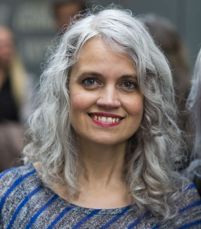 Celebrating women over 40 with long gray hair!