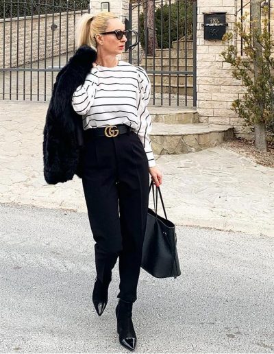 black and white outfit idea | 40plusstyle.com