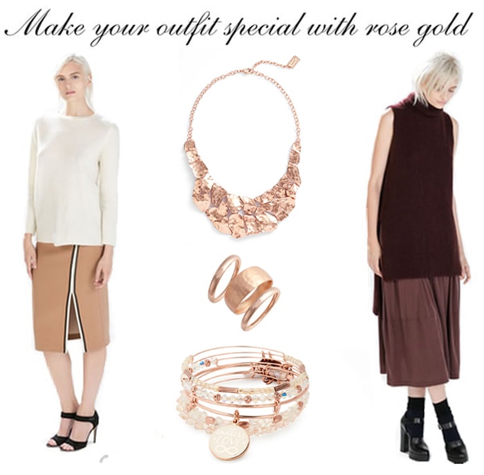 how to make your outfit special with rose gold jewellery | 40plusstyle.com