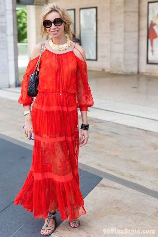 Wearing red at New York Fashion Week