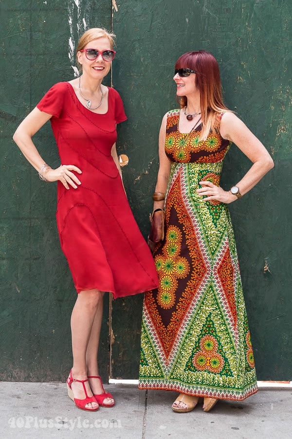 Suzanne and I sporting a reggae vibe at the Fabulous Fashionistas event | 40plusstyle.com