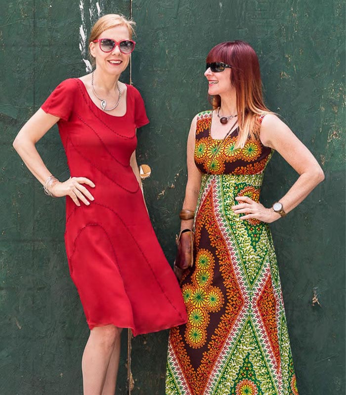 Suzanne and I sporting a reggae vibe at the Fabulous Fashionistas event