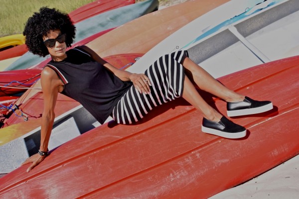 Diana Capozzi-Striped Skirt | 40plusstyle.com