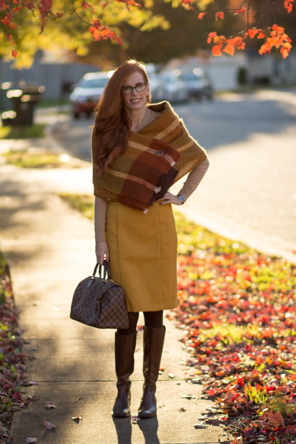 Mustard Skirt | 40plusstyle.com