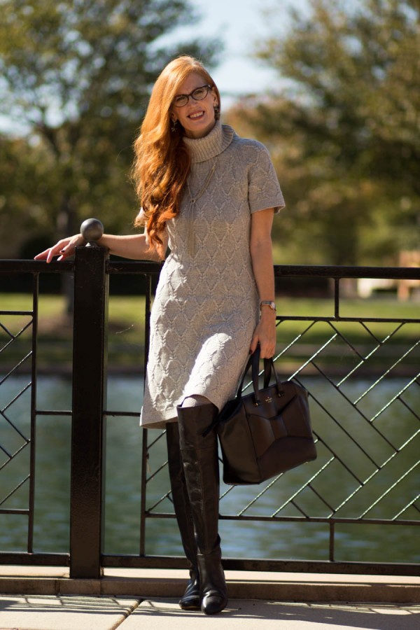 Sweater Dress Over-the-Knee Boots | 40plusstyle.com