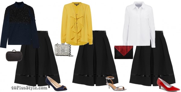 evening looks spring black skirt | 40plusstyle.com