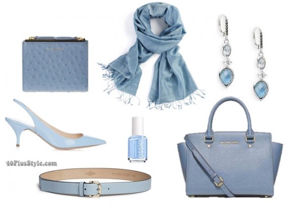 Pantone blue accessories | 40plusstyle.com