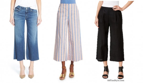 cropped wide leg pants length | 40plusstyle.com