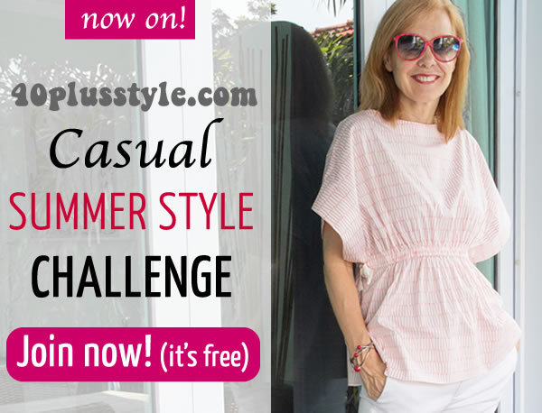 40+ Style Casual Summer Style Challenge – white pants with asymmetric top