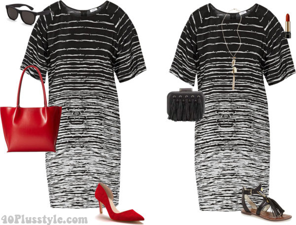 Black and white dress outfit for summer | 40plusstyle.com