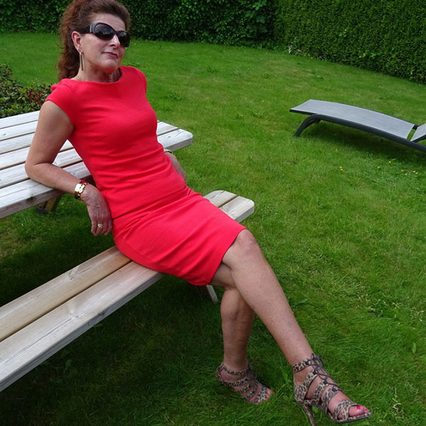 A timeless red dress outfit with animal print heels | 40plusstyle.com