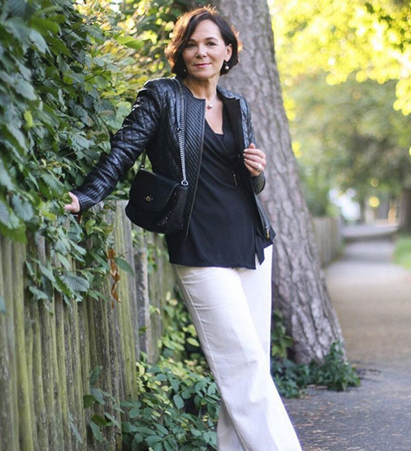 #40plusstyle inspiration: Chic leather jacket for Fall | 40plusstyle.com