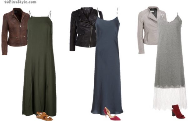 7 different ways to wear a slip dress over 40 | 40plusstyle.com