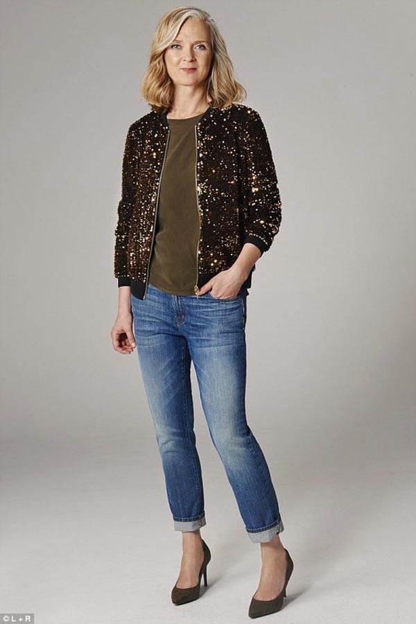 Sophistcated glamour look: Gold glittered and embellished jacket | 40plusstyle.com