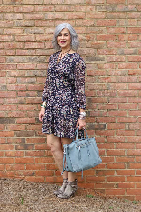 Paisley pattern dress | 40plusstyle.com