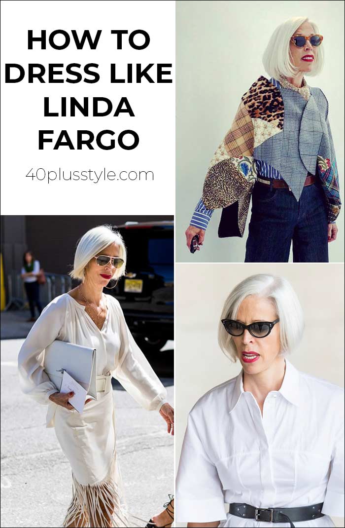 How to dress like Linda Fargo | 40plusstyle.com