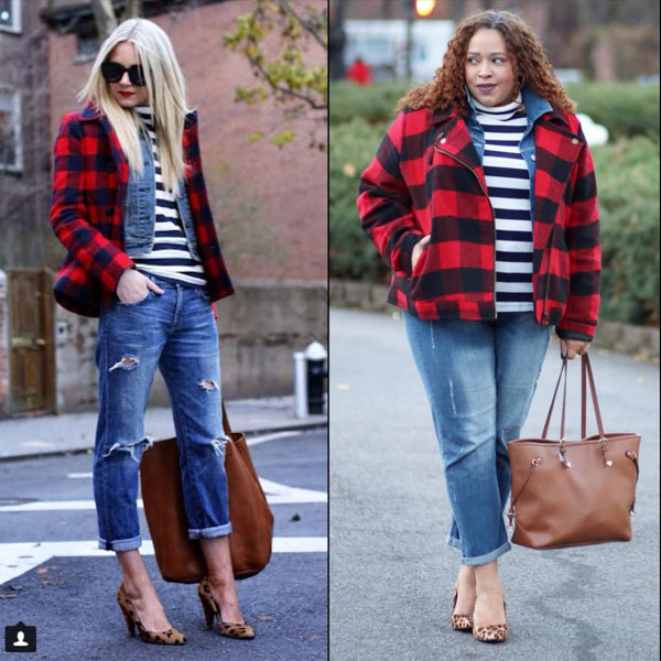 red plaid jacket outfit