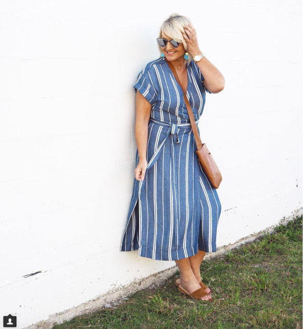 striped dress for spring | 40plusstyle.com