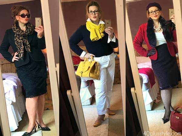 Stylish outfits featuring scarves | 40plusstyle.com