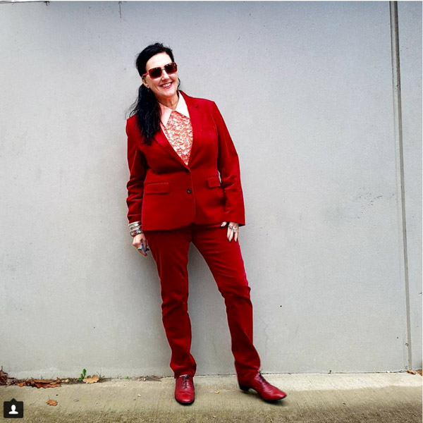 Have fun with a pantsuit and be bold in red! | 40plusstyle.com