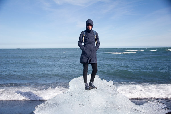 On an iceberg in Iceland! | 40plusstyle.com