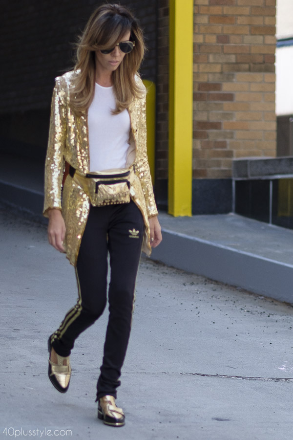 Gold coats are always a glamorous choice | 40plusstyle.com