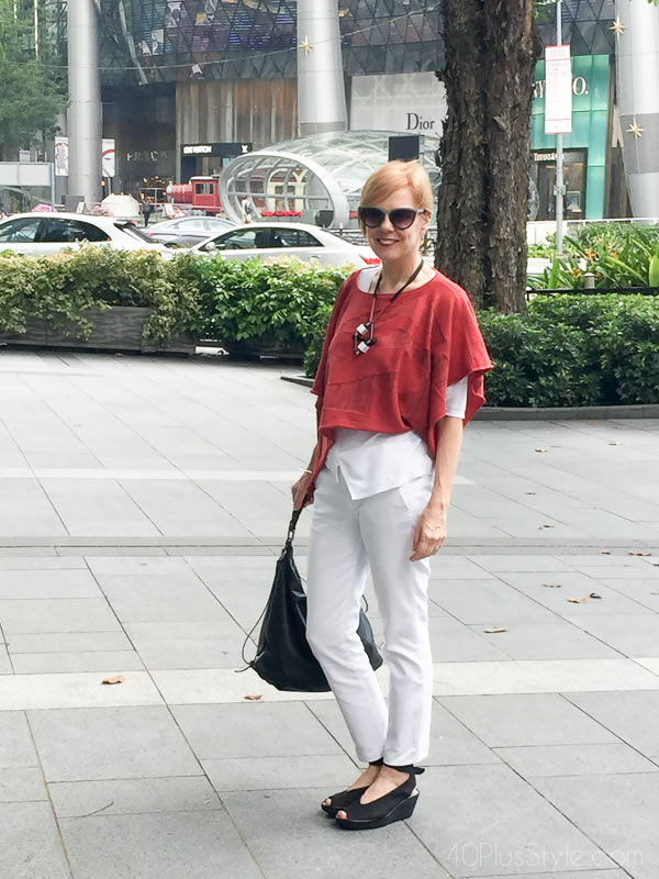 Wearing white capris | 40plusstyle.com