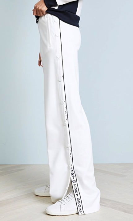 tory burch tear away track pants