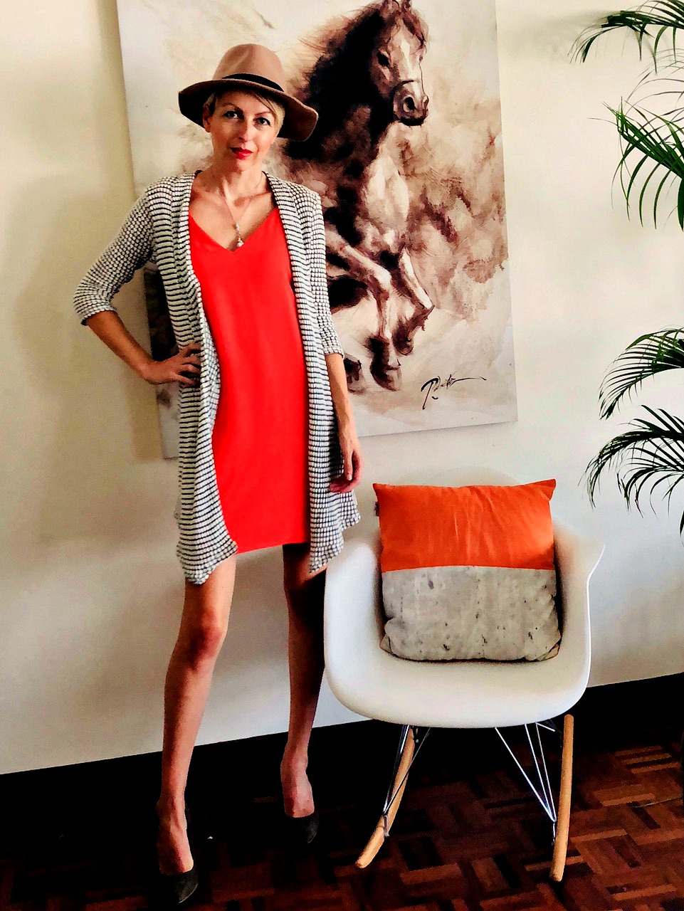 orange tank top dress