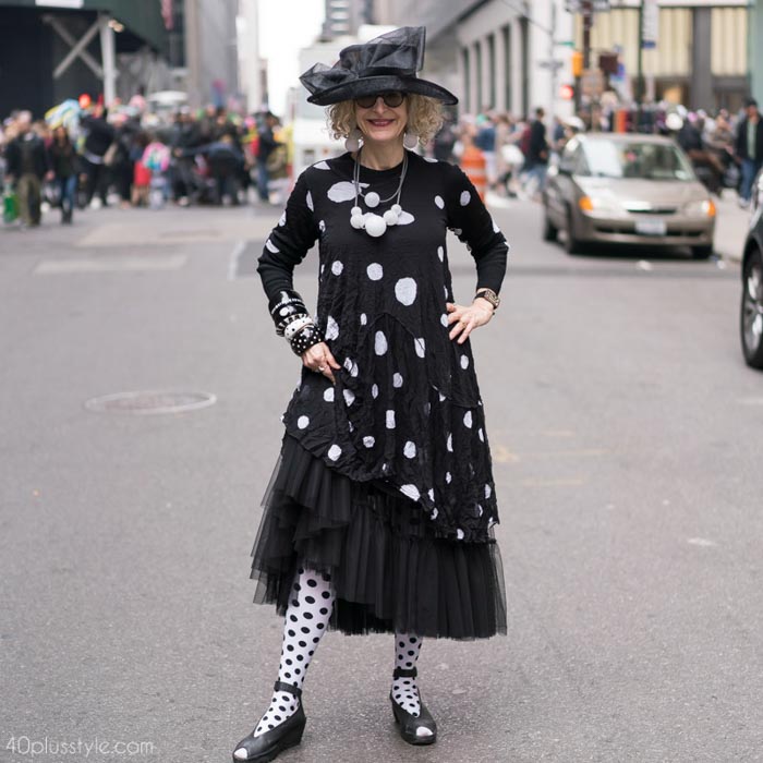 A lovely tulle polka dotted dress - Easter Parade outfits | 40plusstyle.com
